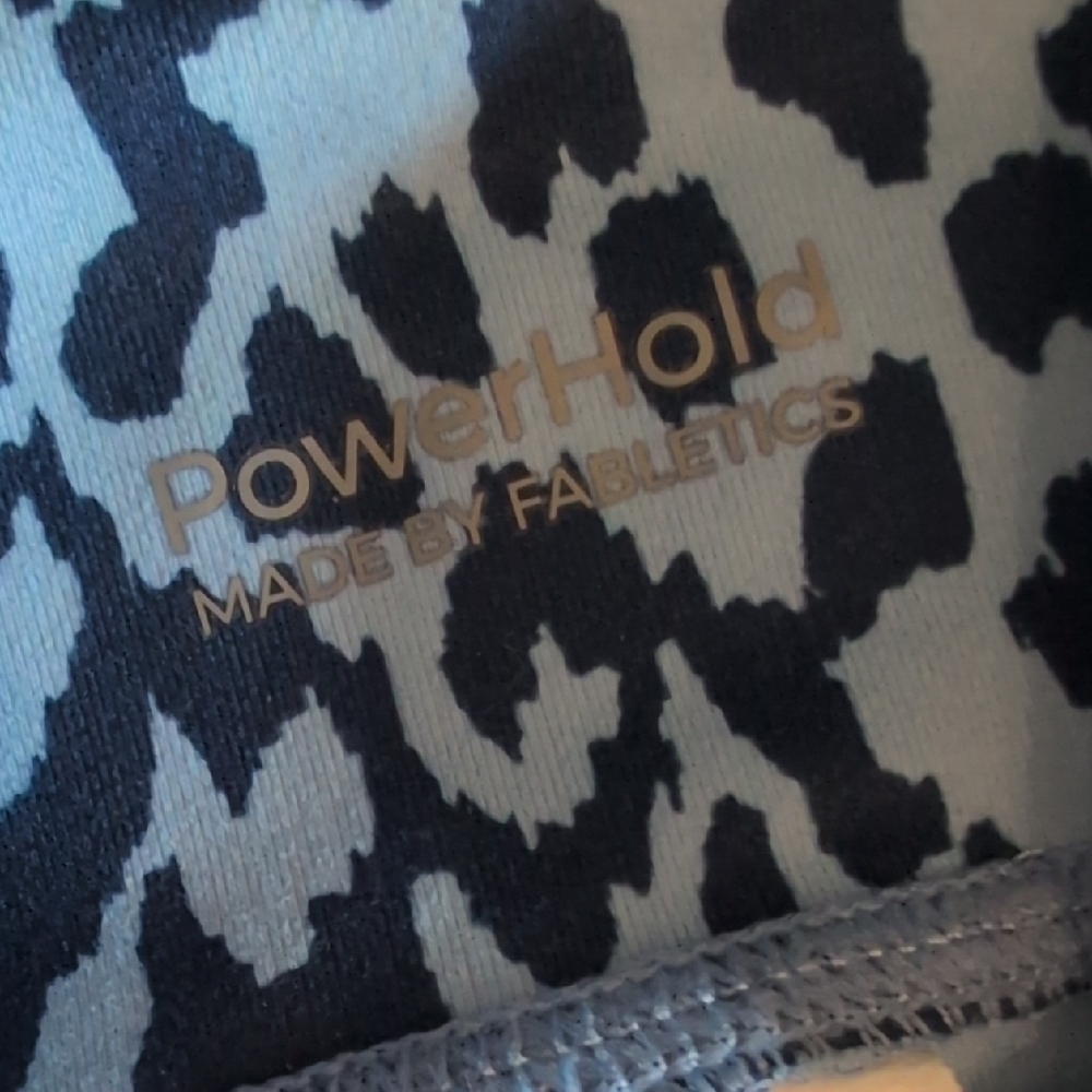 Fabletics Navy and Light Blue Patterned Leggings - image 2